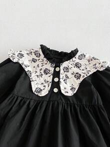 Baby Girl Vintage Ditsy Floral Dress, Autumn
