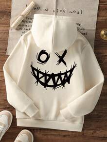 Tween Boy Casual Printed Black Thermal Lined Sweatshirt, Autumn - Apricot - View 3