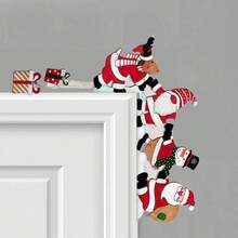 1/2 Bộ 5.12 inch Khung cửa Giáng sinh vui nhộn Trang trí bằng gỗ, Ông già Noel, Tuần lộc, Người tuyết, Cửa ra vào, Cửa sổ, Đồ trang trí Giáng sinh cho Đồ trang trí Giáng sinh trong nhà Trang trí nhà Trang trí Giáng sinh Trang trí phòng - Nhiều màu - Xem 5