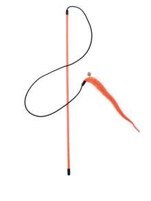 1pc Cat Teaser Wand With Insect Replaceable Heads, Interactive Cat Toy