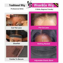 NARNI 30 Inch Glueless Wigs Human Hair Pre Bleached Knots 6x4 HD Pre Cut Lace Natural Hairline Curly Human Hair Wig For Women 250% Density Glueless Wig Ready To Wear And Go Wig Natural Black Color - Natural Black - 查看 6