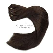 8pcs Deep Brown #2 Clip-In Hair Extensions, For Women, Real Human Hair, Yaki Texture, Instant Wear, 5-Minute Installation, Saves Morning Time - Dark Brown - View 6