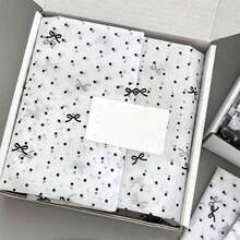 10pcs Flower Wrapping Paper With Polka Dot, Bow Prints, Gift Decoration Paper Valentine Day