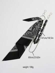 1pc Hip Hop Pants Chain Accessory, Fluorescent Resin Pants Chain, Cashew Flower Square Scarf Waist Chain Summer, School