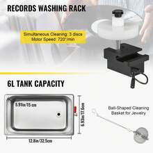 6L 40kHz Ultrasonic Vinyl Record Cleaner, Knob Control Ultrasonic Record Cleaner, 4-Disc Vinyl So Nic Cleaner, Stainless Steel Tank With Mechanical Heater And Timer - 查看 5
