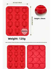 1pc Silicone Mini Loaf Pans, Silicone Baking Mold, Non-Stick Mini Bread Pans, 12 Cavities Silicone Bread Baking Mold, Perfect For Mini Loaf, Cake, Bread And Meatloaf, Cake, Brownie, Heat-Resistant Manual Baking Molds For Birthday, Party - Rectangle Shaped Silicone Mold For Soap Making And Desserts - 紅色 - 查看 3