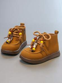 1 Pair Minimalist Versatile, Fashionable Casual Autumn/Winter New Charm Ankle Boots, Shoes, Suitable For Kids Boys And Girls