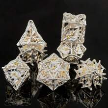 7pcs Metal D&D Dice Set, Dragon & Dungeon Themed, Suitable For Role-Playing Games And Tabletop Games - Birthday Gift, Holiday Party, And Educational Activities