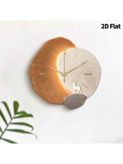 2D Flat 1pc Moderne Minimalist Home ation Wand Clock, Ultra Quiet Quartz Movement, No Ticking Sound, Painting Klok Living Room, Bedroom Office, able Horloge Room view 10