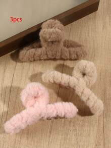 3 eleganckie pluszowe spinki do włosów, modne ozdoby do włosów z klamrami do codziennych fryzur, stylowe akcesoria na Dzień Matki, powrót do szkoły, Święto Dziękczynienia, Boże Narodzenie, prezenty świąteczne, jesienno-zimowe spinki do włosów z klamrami, akcesoria do włosów dla kobiet na wakacje, damska kopertówka do włosów na jesień