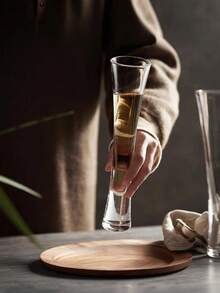 1pc Slender Waist Glass Cup, Transparent European Style Creative Champagne Flute, Luxury High Stem Juice Beverage Cup, Craft Beer Glass, Suitable For Home Gatherings, Graduation, Engagement, Wedding, Party, Holiday Champagne/Wine Glass