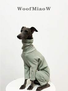 Haine pentru animale de companie din fleece cu dungi verde închis, moi și confortabile, potrivite pentru ogari italieni, whippet, salopetă cu 4 picioare, toamnă/iarnă - Verde - Vizualizare 12