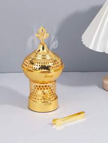 1Pc/1Set Light Luxury Metal Incense Burner, Middle Eastern Arabic Style Bakhoor Burner. Suitable For Home Decoration, Bedroom, Living Room (As Centerpiece), Office, Yoga Studio, Party, Creating An Elegant Atmosphere. It Can Also Be Used For Temple Decoration. This Aroma Burner Is An Ideal Gift For Holidays