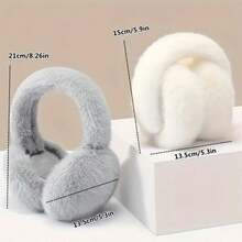 1 paquet de cache-oreilles souples et élastiques pour femmes - style mignon de dessin animé rose et blanc, à laver à la main seulement, accessoire pour temps froid