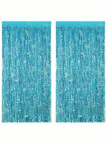 2 tấm rèm tua rua màu ngọc lam, phụ kiện trang trí tiệc, phông nền tua rua lấp lánh cho tiệc bãi biển, tiệc theo chủ đề, sinh nhật, đám cưới, Giáng sinh, lễ tốt nghiệp, lễ kỷ niệm. - Nhiều màu - Xem 9