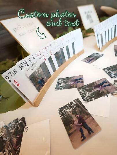 Custom Destination Wedding Guest Book Playing Cards | Personalized Portable Guestbook With Engagement Photo | Custom Poker Cards For Travel Weddings