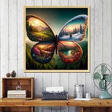 Kit de pintura diamante "Faça você mesmo" 4 estações 39,88 x 39,88 cm - Conjunto de pintura diamante sem moldura, adequado para decoração de sala de estar e quarto