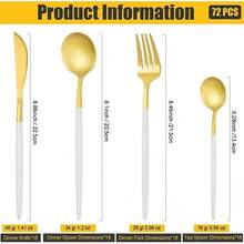 Juego de Cubiertos de Acero Inoxidable de 24 Piezas para Cena - Oro blanco - Ver 5