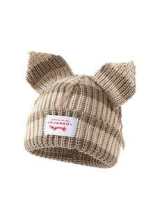 1pc Women's Fashionable Car Embroidered Ear Flap Knitted Hat, Suitable For Daily Wear And Travel In Autumn And Winter,School - D - Xem 4