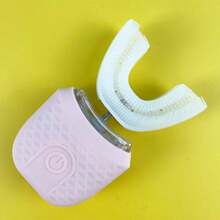 U-Shaped Wireless Electric Toothbrush, 360° Ultrasonic Teeth Whitening Light, Silicone Automatic Electric Toothbrush - Pink - View 7