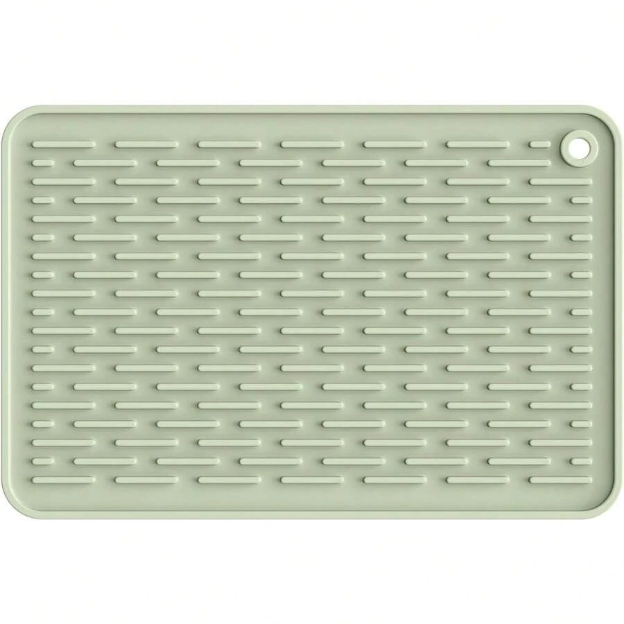 ME.FAN Silicone Dish Drying Mat For Kitchen Counter, Dish Drying Pad For Sink, Refrigerator Or Drawer, Countertop Protection Pad S - 12'' X 8'' - Desert Sage