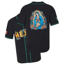 ST John's Shamrocks Mexico Guadalupe Baseball Jersey,Exquisite Embroidered Baseball Shirt,Unisex - màu đen - Xem 1
