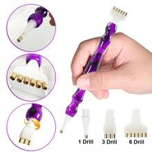 Stilou nou pentru pictura cu diamant din rășină, stilou pentru arta diamantată cu vârf filetat multifuncțional din plastic, folosit pentru pictura cu diamant, arta unghiilor