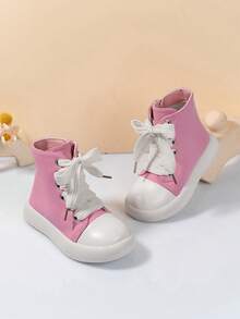 7-18 Years Old Kids Pink Boots, 2025 Autumn/Winter New Girls Outdoor Anti-Slip Wear-Resistant Waterproof Leather Boots, Children Side Zipper Fashion Versatile Chic Riding Boots, Mid-Large Kids Soft Bottom Comfortable Lightweight Casual Sports Ankle Boots