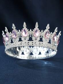 1件女士水钻装饰皇冠设计奢华头饰皇家皇冠新娘优雅头饰活动派对节日装扮头饰，准新娘，头冠 - 彩色 - 查看 28