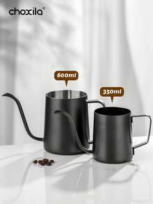 choxila 1pc Black Stainless Steel Coffee Pot, Pour-Over Coffee-Specific Kettle, Espresso Tool, Teapot, Water Kettle, 350ml/12oz & 600ml/20oz, Suitable For Daily Use, Saudi National Day Gifts, Courtyards And Coffee Shops - Coffee Maker - View 8
