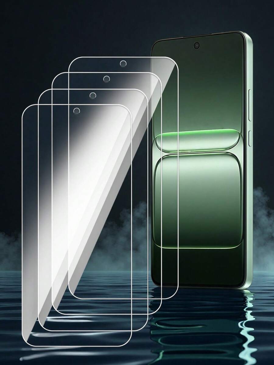 4 Stück hochauflösende, klare gehärtete Glas Bildschirmschutzfolie, Vollflächenabdeckung, einfache Installation, blasenfrei, kratz- und bruchfest, kompatibel mit Apple/Transsion/, perfektes Geschenk für Geburtstag/Familie/Freunde/Freund/Freundin, Bildschirmschutz-Grundausstattung, geeignet für täglichen Schutz, Büro, Zuhause, Handy Zubehör, wasserdicht, stoßfest, kratzfest