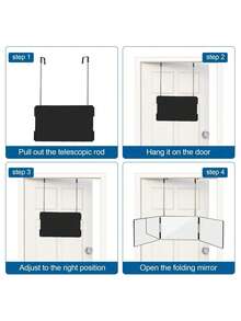 Espelho Triplo - Vidro Genuíno | Espelho Triplo para Cortes e Penteados | Ferramenta de Corte de Cabelo DIY para Aparar, Cortar ou Raspar a Cabeça e a Nuca em Casa | Ajustável, Portátil, Penteado Sem Esforço - Espelho de Maquiagem Triplo Multifuncional, Adequado para Homens e Mulheres - Perfeito para Maquiagem, Penteados, Edição Preta | Design Mãos Livres | Barato | Ótimo para Presentear | Maquiagem | Ferramentas de Maquiagem | Presentes Baratos | Presentes para Mulheres | Presentes de Natal