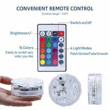 Multi Color Submersible LED Light Pool Lights IP68 Waterproof Underwater Night Lamp Vase Bowl Party Wedding Christmas Decoration - 1燈4控制器 - 查看 6