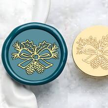 CYFUN DESIGN 1PC Merry Christmas Wax Seal Stamp Head Sealing Wax Stamp Head 25mm Vintage Replacement For Envelopes Christmas Cards Wedding Invitations For Christmas Gift Packing - Gold - View 6