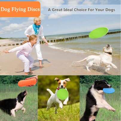 1 disco voador multifuncional para animais de estimação, tigela para animais de estimação ao ar livre, suprimentos duráveis e macios para animais de estimação, brinquedo interativo para cães ao ar livre