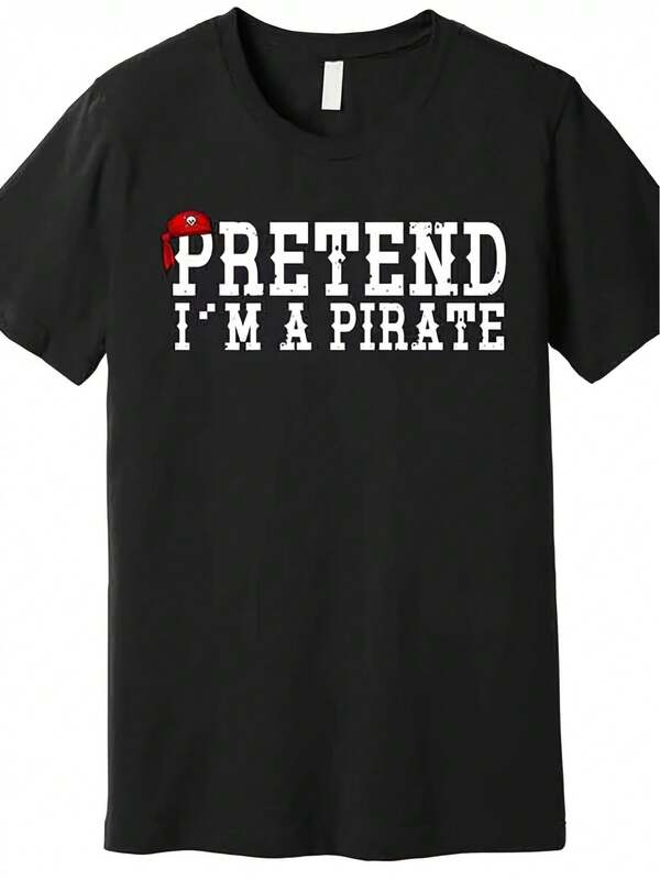 Funny Costume Halloween Shirt Men - Pretend I'a Graphic Tee With Red Hat - Soft Everyday & Halloween Party-Shirt - Washable Men's Clothing, Halloween Costumes, Casual Wear, Bold Print, Comfortable Fit, Novelty Top, Casual Dressers