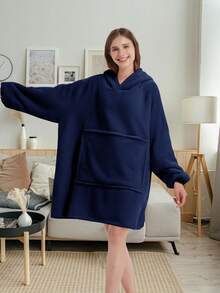 1 件大口袋连帽衫,可容纳宠物、热水袋和零食,加厚羊毛休闲电视毯宽松家居服,超大连帽毛毯运动衫,舒适温暖的羊毛毯,带袖子和大口袋,舒适的连帽毛毯可作为室内和室外的礼物 - 彩色 - 查看 9