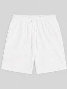 Men's Bermuda Shorts Plain Sweatpants Comfortable Shorts Flannel Bermuda Shorts Immediate Shipping Various Colors - 白色 - 查看 7