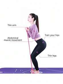 一根四管/六管弹力瑜伽阻力带，多功能拉力绳，带手柄的健身阻力带，适用于腹部、腰部、手臂和腿部训练，多功能踏板助推器，辅助仰卧起坐，开放式肩部设计，瑜伽、健身、训练器材，弹力管。 - 紫色 - 查看 2