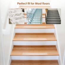 18pcs/15pcs Anti Slip Clear Tape for Steps 3x64cm/10x60cm Transparent Stair Tread Pads Stair Mats Bathtub and Shower Treads Safety Walk Self Adhesive Non-Slip Tape for Home Indoor Pets Kids Elders - 15 Stück - Übersicht 5
