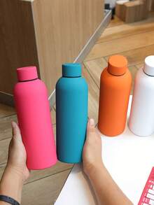 1 peça de 17oz de parede dupla de aço inoxidável com isolamento a vácuo, cor fosca, garrafa criativa de boca pequena, copo de café portátil, adequado para esportes ao ar livre, ioga, café, deslocamento para o escritório, presentes de feriado e aniversário, todas as estações