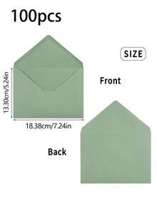 10pcs/30pcs/50pcs Envelopes Suitable For Wedding Invitations, Greeting Cards, Birthday Invitations,Christmas,Simple, Fresh And Artistic Invitation Envelope Stationery, Suitable For Valentine's Day, Graduation Season, Weddings, Parties And Gatherings To Invite Friends, Family And Best Friends,It Is Also Applicable To Festivals Such As Christmas, New Year's Day And Valentine's Day - Green - View 7