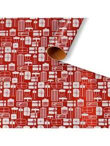 1卷，10米，大尺寸礼品包装纸，彩色镀铝膜涂层光面防水红色圣诞礼物外包装纸，圣诞派对用品圣诞节圣诞装饰品圣诞睡衣圣诞礼物圣诞装饰 - 彩色 - 查看 6