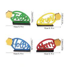 1/4/380 sets disponibles, 2 pièces/set Petites lumières de Noël plates en bois pour décoration de centre de table de salle à manger, décoration rurale amusante et mignonne sur le thème de Noël, décoration de bureau pour centre commercial