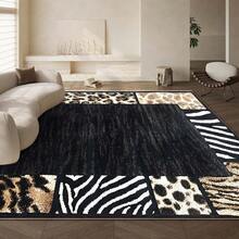 1pc Retro Zebra, Leopard, Tiger Skin Print Area Rugs For Living Room, Floor Carpet For Bedroom, Carpets Home Decor Rugs, Homestay Hotel, Non-Slip Machine Washable Carpet, Home Decor Room Decor - Kiểu 1 - Xem 3