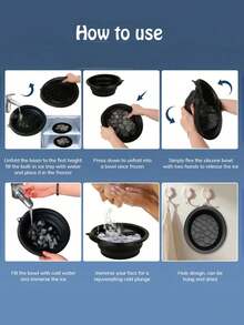 1pc Home Ice Basin Facial Ice Care Silicone Outdoor Foldable Basin Beauty Device Ice Bathtub,Travel Silicone Facial Bowl For Face Ice Bath,Face Bowl For Ice With Built-In Ice Tray,Collapsible Silicone Facial Ice Bath Bowl For Cold Plunge Therapy, Skin Tightening & Acne Relief,Portable Spa Tool Portable Foldable Wash Basin For Daily Home Morning For Home & Travel - Multicolor - View 10