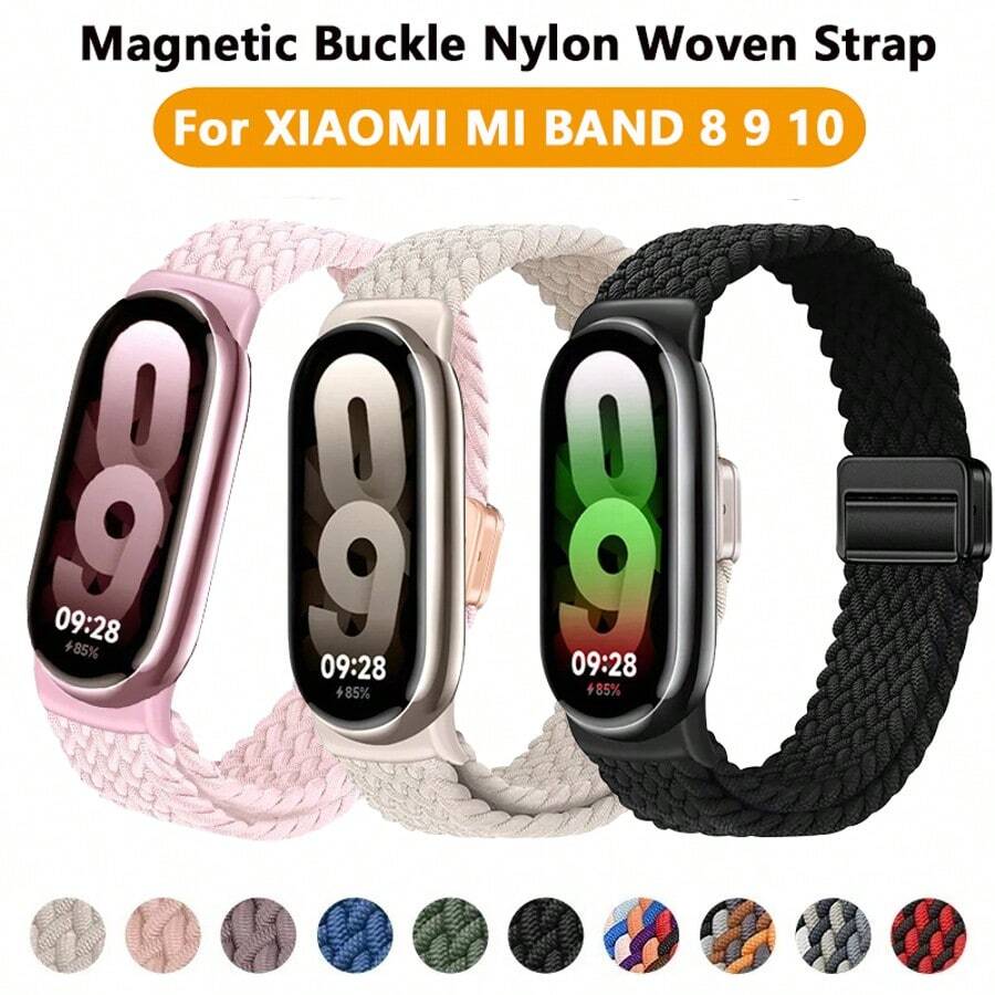 Compatível com Xiaomi Mi Band 10 9 8 Pulseira de Relógio de Náilon de Alta Qualidade, Respirável, Pulseira Esportiva para Relógio Inteligente, Acessórios Confortáveis e Duráveis