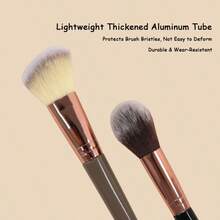 فرشاة تحديد الوجه ذات طرفين 2 في 1 - شعيرات ناعمة ذات طرف مائل، قطعة واحدة للخدود والبرايتنر، أداة مكياج جديدة