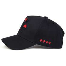 1Piece Men Poker Embroidered Patchwork Five-Sided Baseball Cap Outdoor Adjustable Sunscreen Leisure Hat Spring Autumn Travel Tourism Beach Vacation - 彩色 - 查看 5