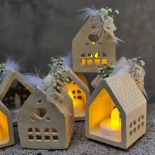 DIY rășină mucegai gol inimă casă decor lumânare suport mucegai acasă decorare piedestal picurare lipici ipsos gol inimă atmosferă silicon mucegai